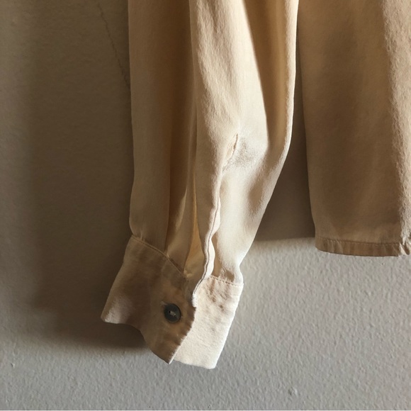 Vintage Petite Sophisticate Cropped Silk Button Down Blouse - Picture 2 of 5